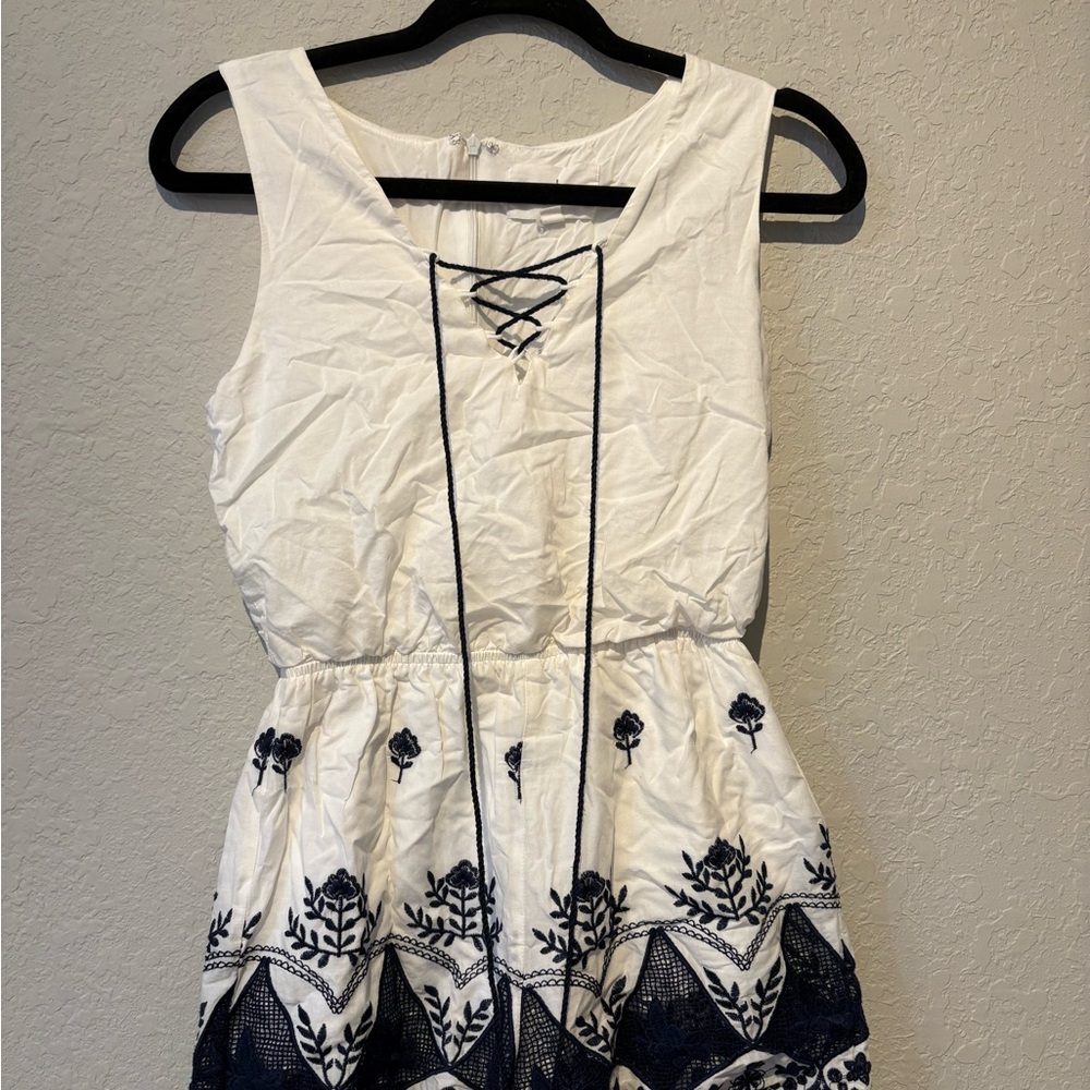 J.O.A. Black and White Sleeveless Jumpsuit